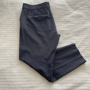 Size 12P Ann Taylor Navy Pinstripe Crop Ankle Pant